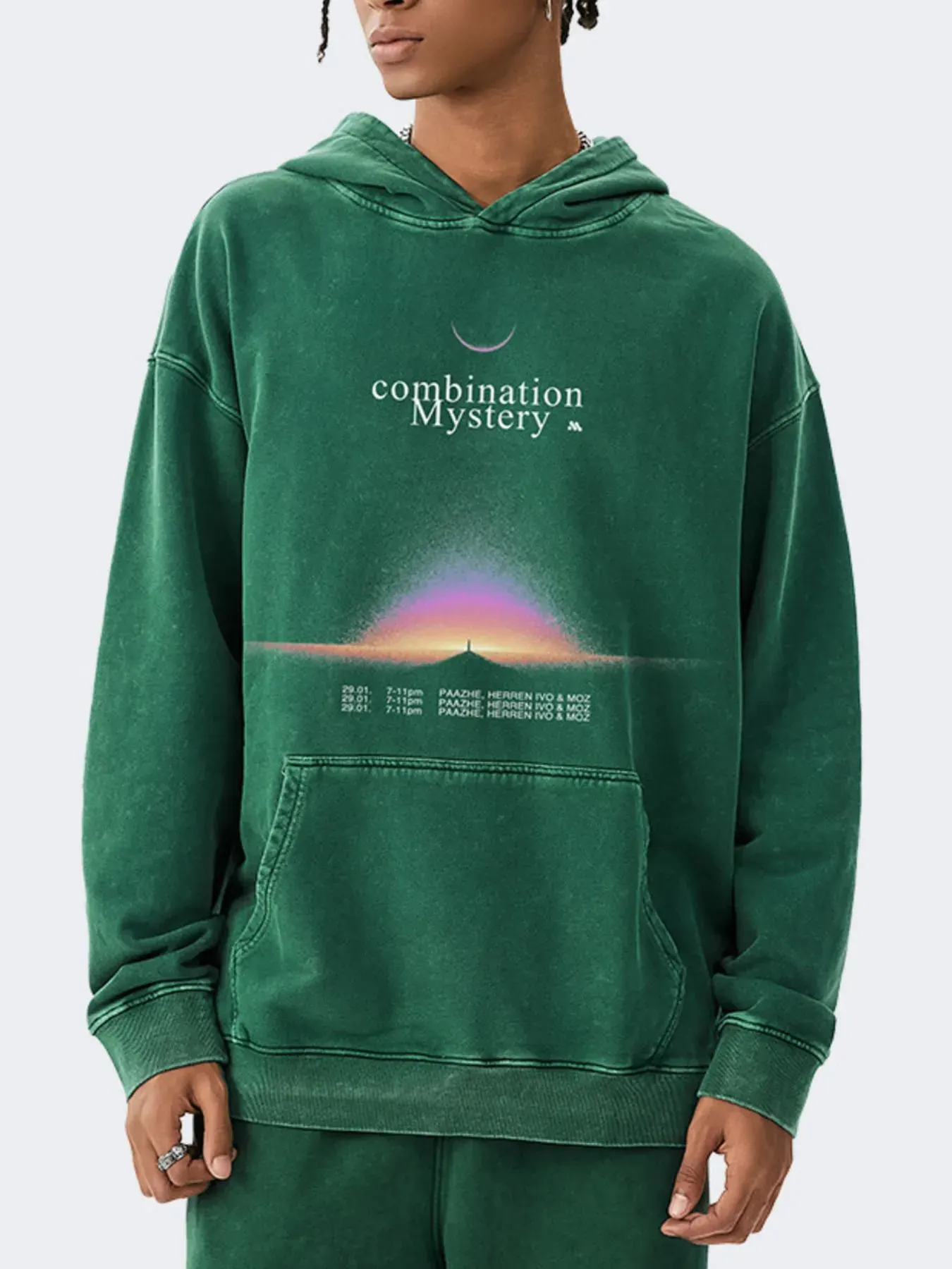 Men's Graphic Dropped Shoulder Hoodie