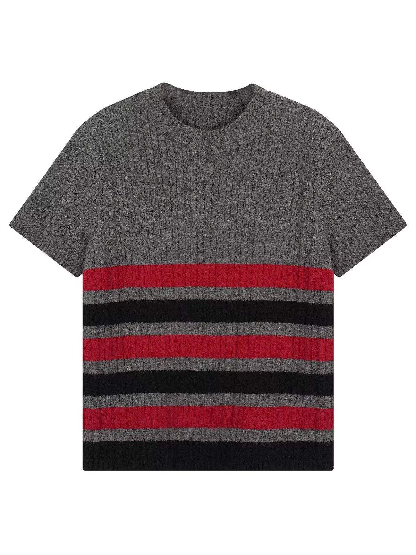 Men's Ribbed Short Sleeve Knit Top